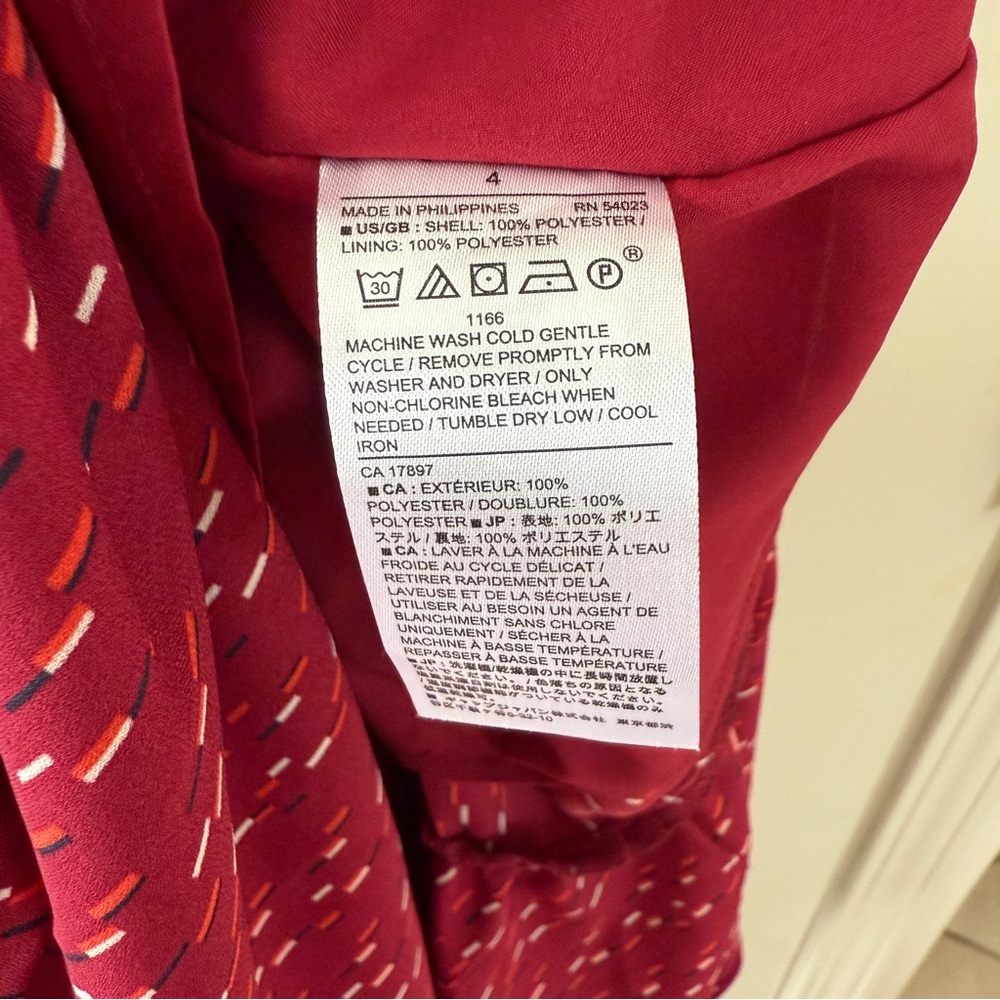 Banana Republic Red Patterned Midi Dress - Picture 8 of 10